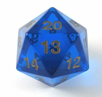 Transparent: 55mm D20 Countdown Sapphire/Gold